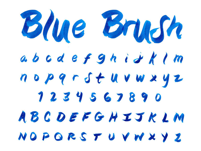 Blue Brush PSD Font